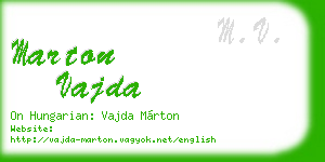 marton vajda business card